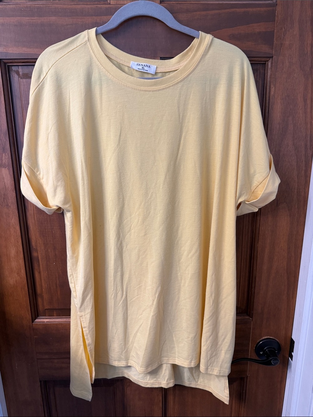 Zenana Outfitters Pale Yellow Short Sleeve Tee